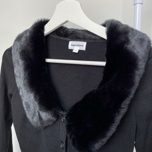 Black Long Sleeve Faux Fur Top Revolve